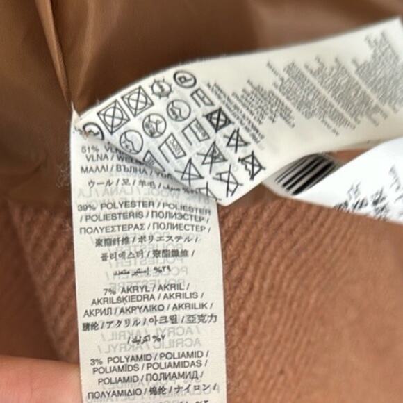 MNG by Mango Brown Wool Hooded Coat Sz S - Picture 4 of 7